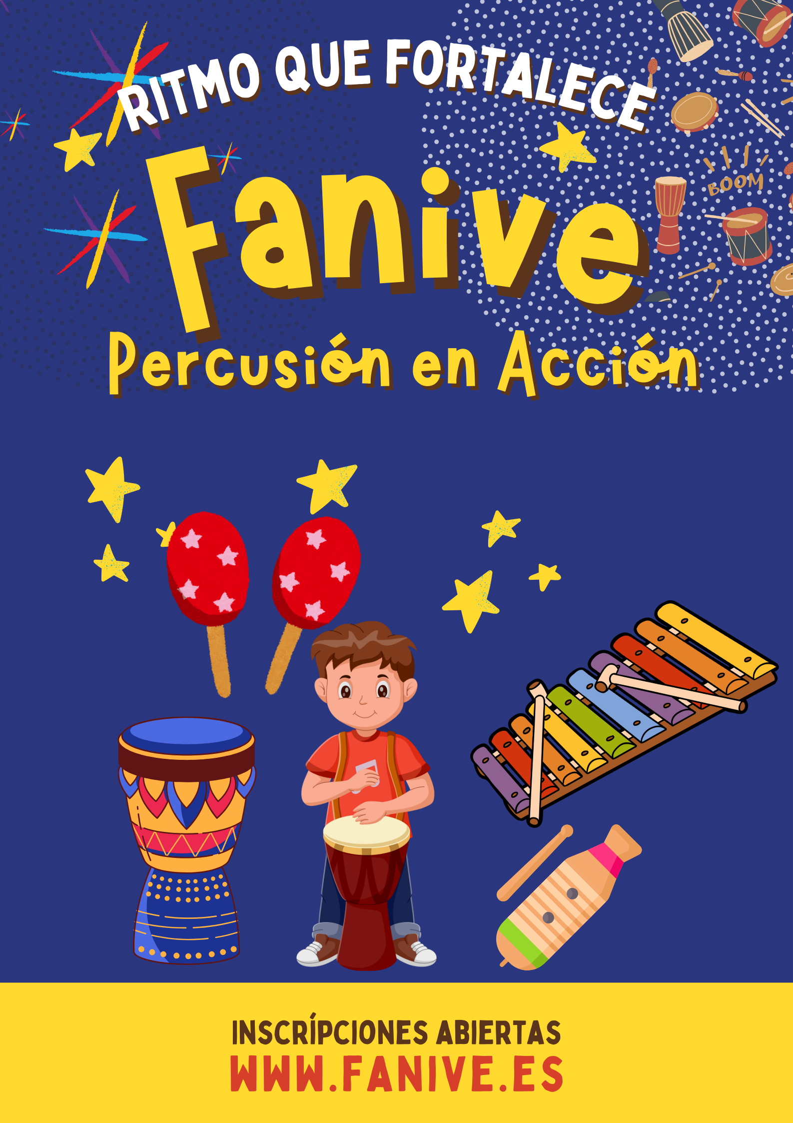 Percusión en Acción (Edades sugeridas: 4–9 años)