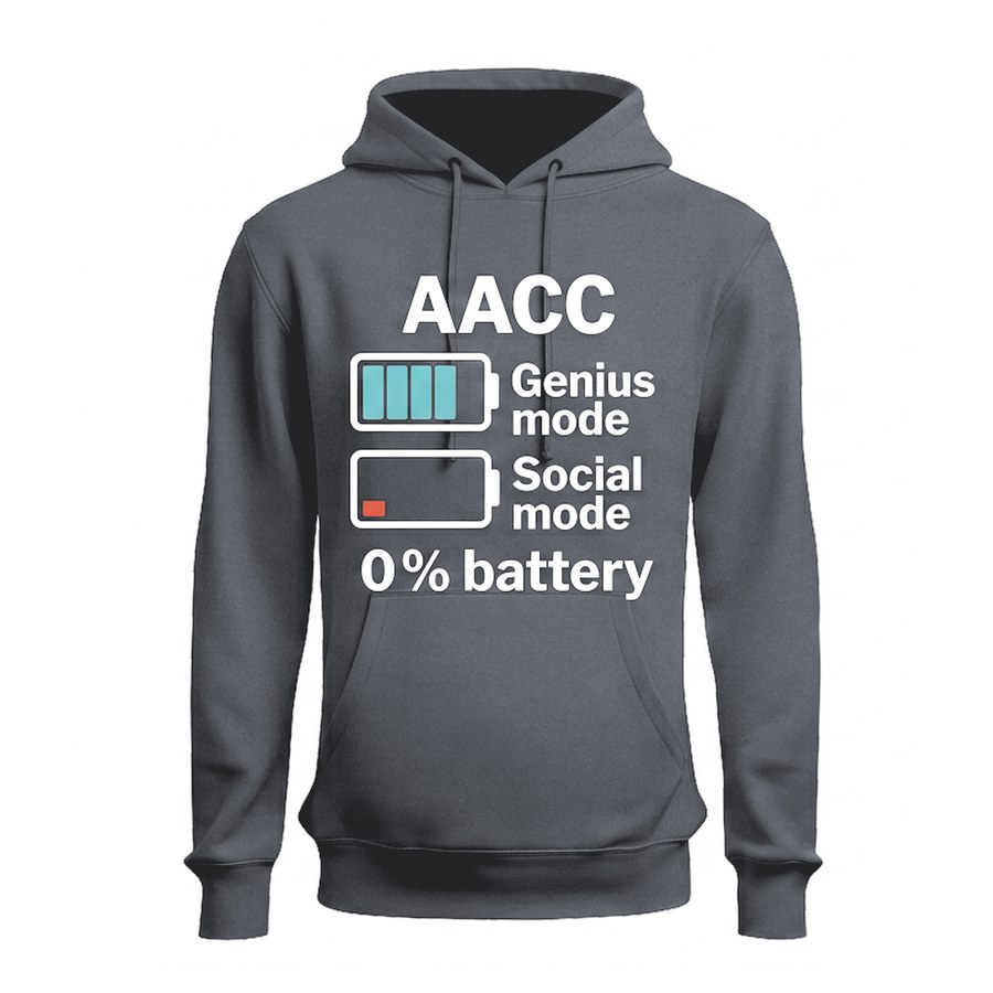 Sudadera con capucha AACC: 0% battery · montaje en Gris grafito
