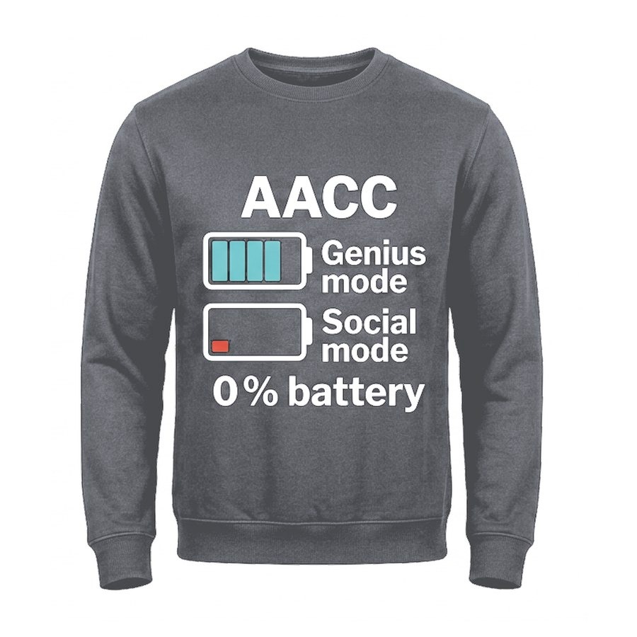 Sudadera sin capucha AACC: 0% battery · montaje en Gris grafito