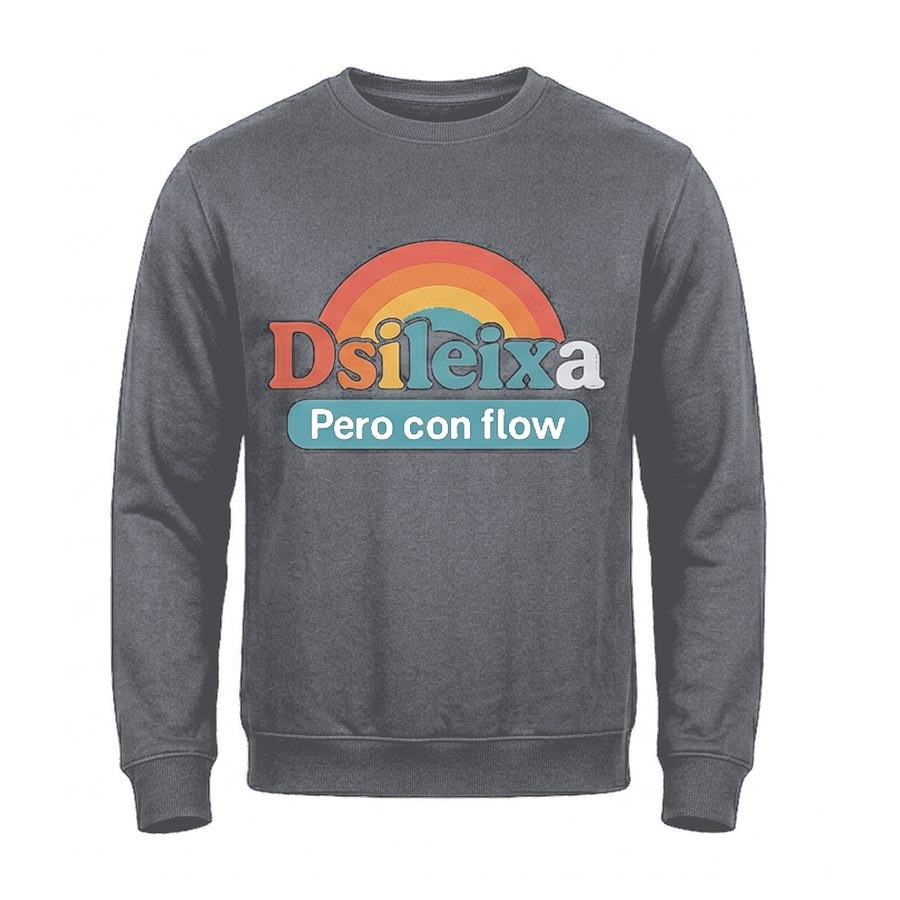 Sudadera sin capucha Dislexia, pero con flow · montaje en Gris grafito