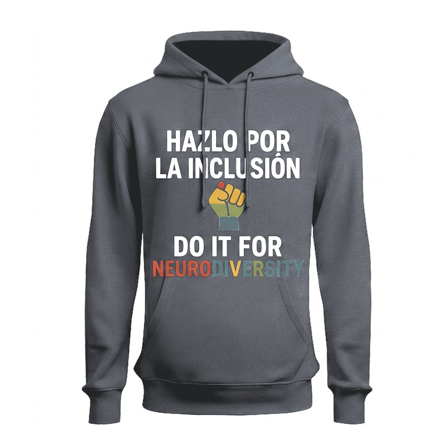Sudadera con capucha Hazlo por la inclusión · montaje en Gris grafito