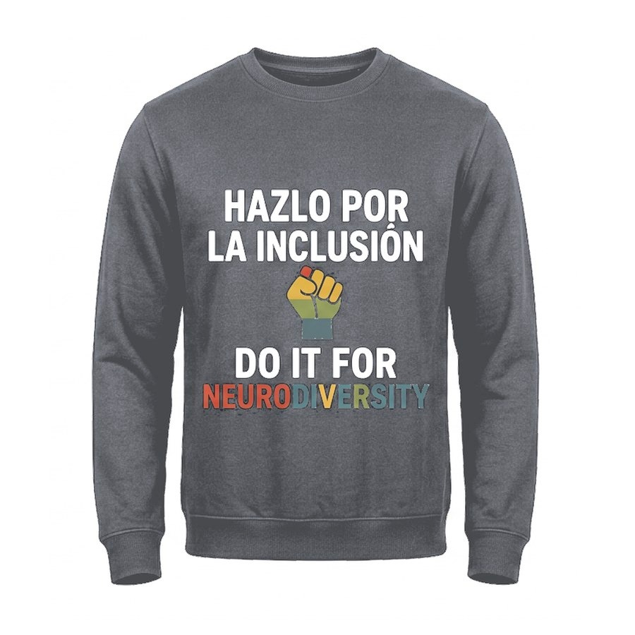 Sudadera sin capucha Hazlo por la inclusión · montaje en Gris grafito