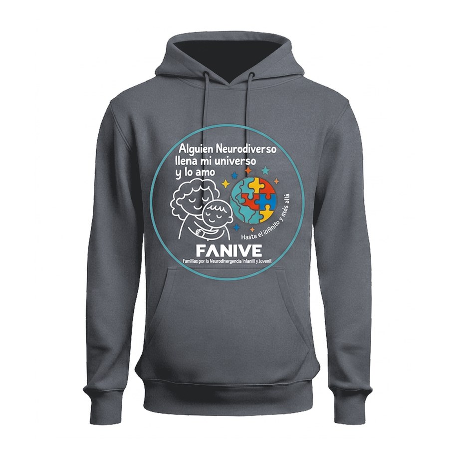 Sudadera con capucha Llena mi universo · montaje en Gris grafito