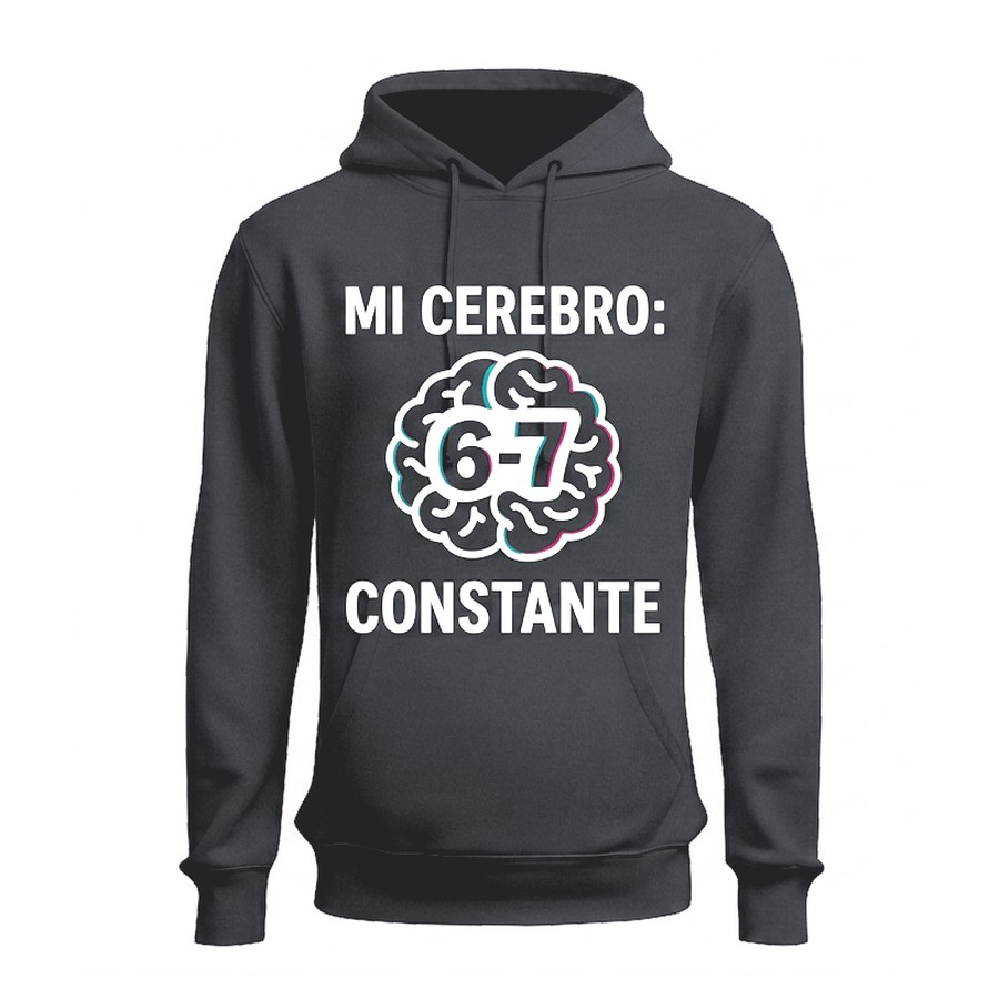 Sudadera con capucha Mi cerebro: 6-7 constante · montaje en Gris grafito