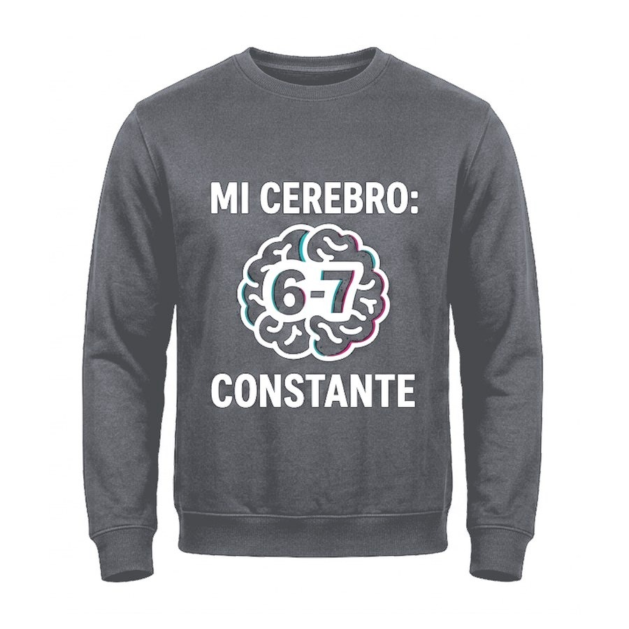 Sudadera sin capucha Mi cerebro: 6-7 constante · montaje en Gris grafito
