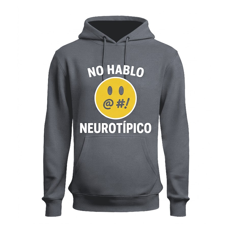 Sudadera con capucha No hablo neurotípico · montaje en Gris grafito