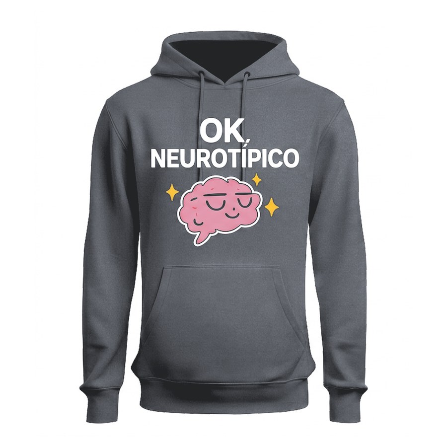 Sudadera con capucha OK, neurotípico · montaje en Gris grafito