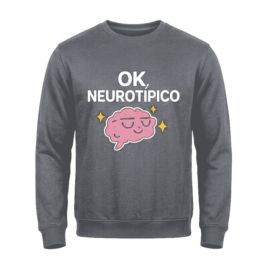 Sudadera sin capucha OK, neurotípico · montaje en Gris grafito
