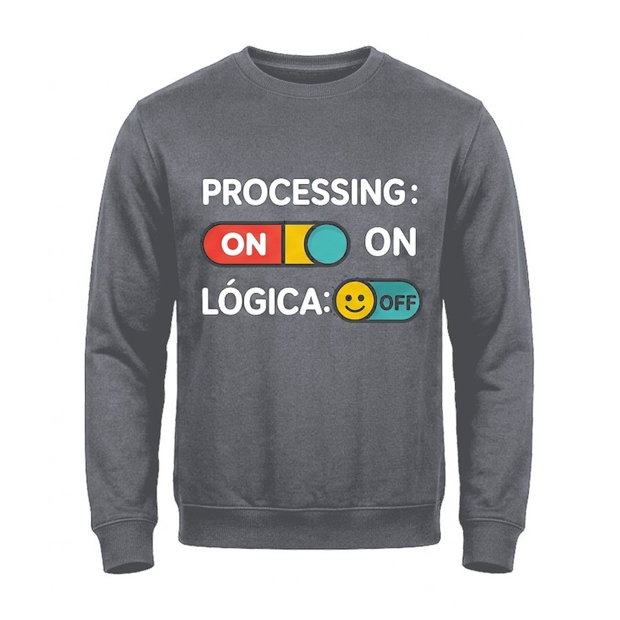 Sudadera sin capucha Processing: lógica OFF · montaje en Gris grafito