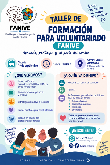 Taller gratuito de formación para voluntariado FANIVE